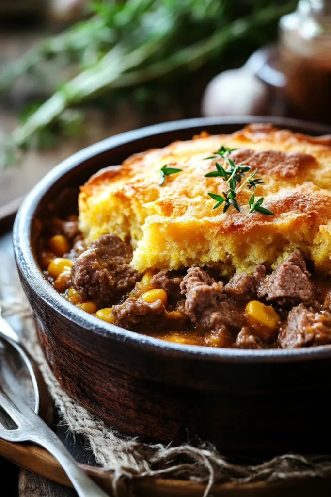 Cornbread-Topped Beef Casserole