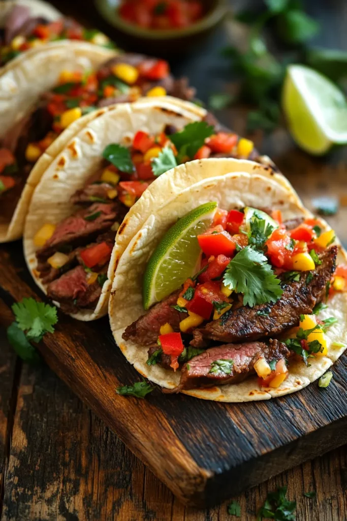 Fire-grilled venison tacos