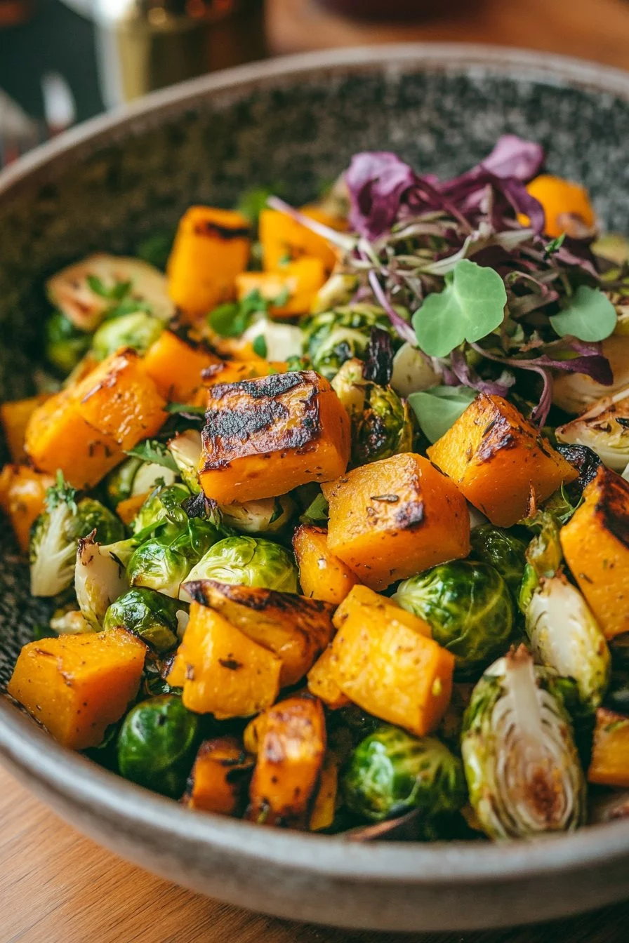 Roasted Butternut Squash and Brussels Sprouts Salad