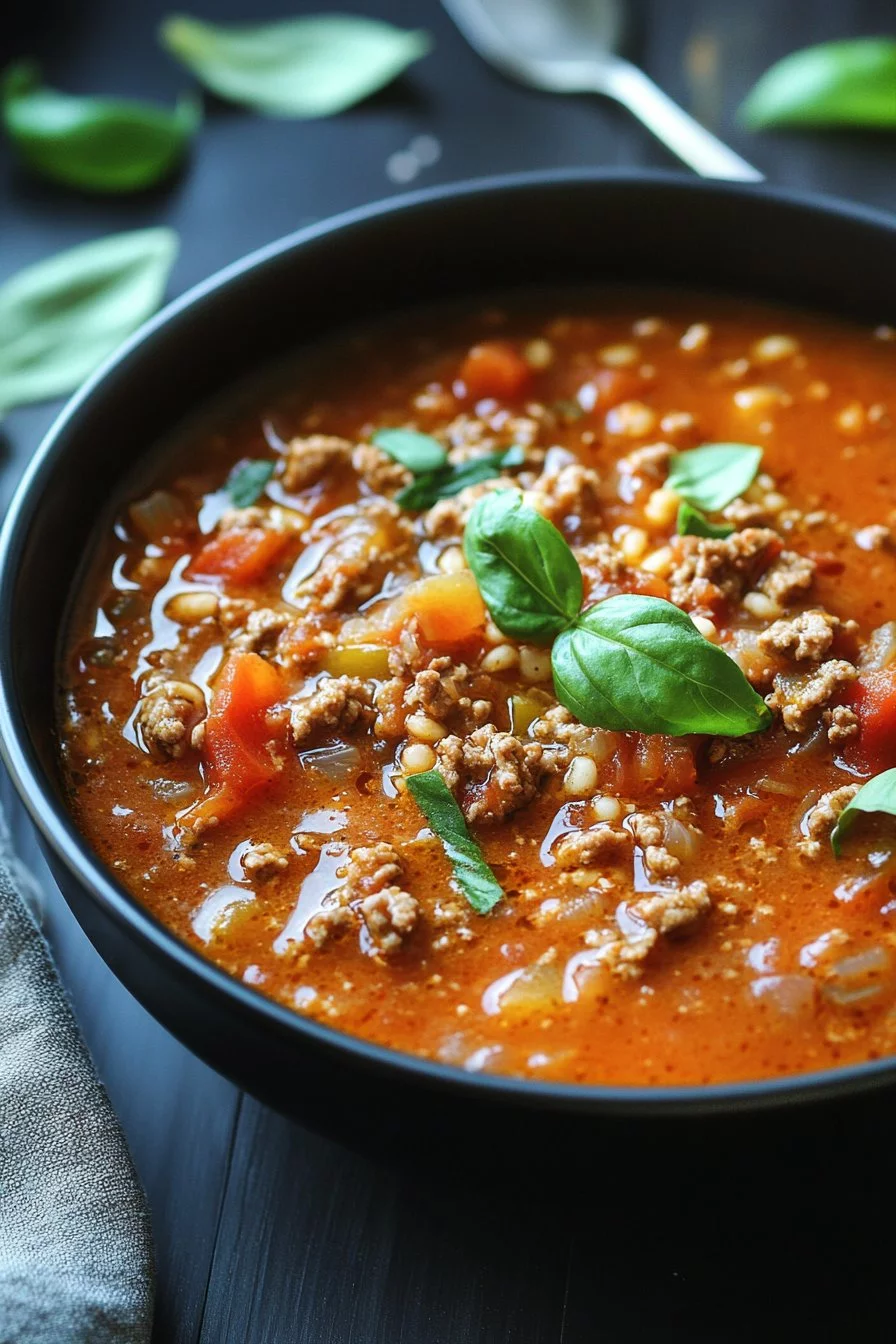 High Protein Stuffed Pepper Soup