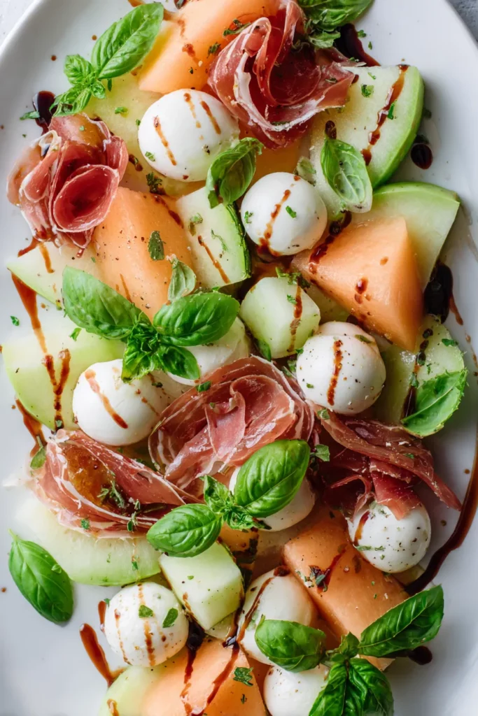 Melon, Mozzarella & Prosciutto Salad