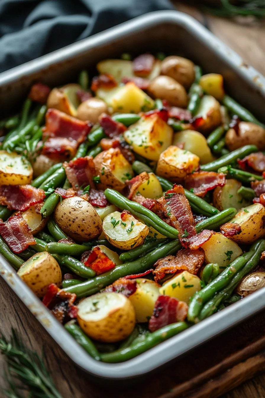 Country Ranch Green Beans and Potatoes with Bacon