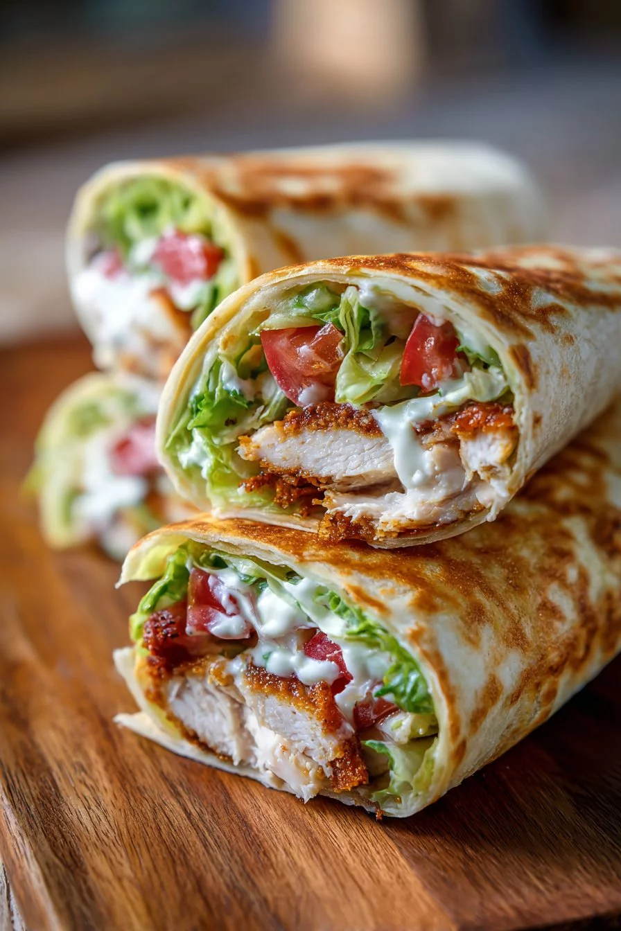 Crunchy Crispy Air Fryer Chicken & Mozzarella Wraps