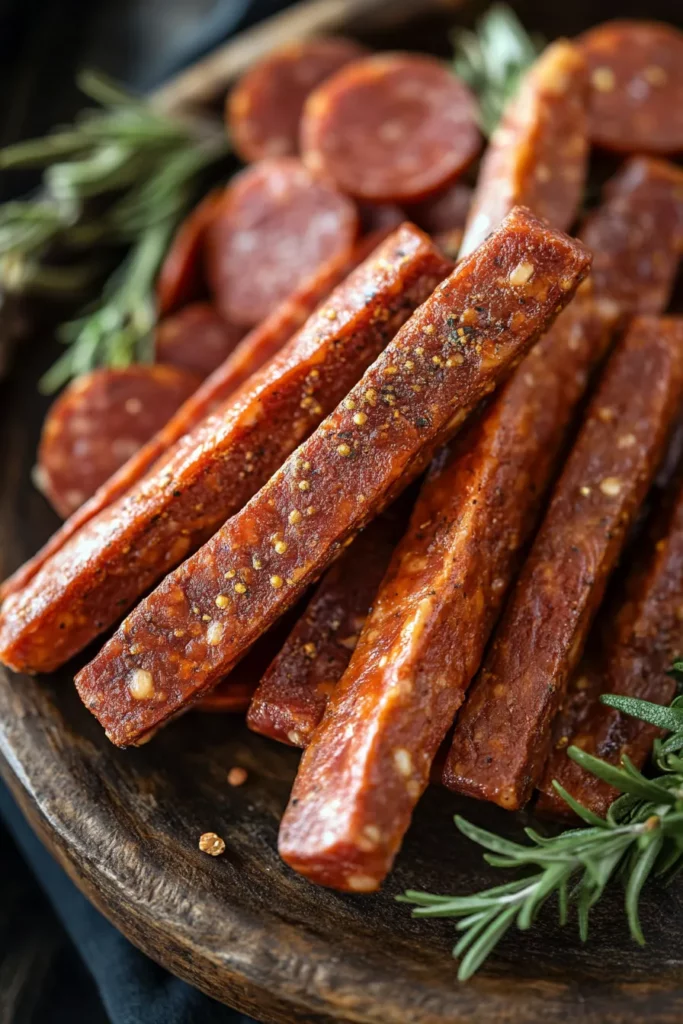 Spicy venison snack sticks