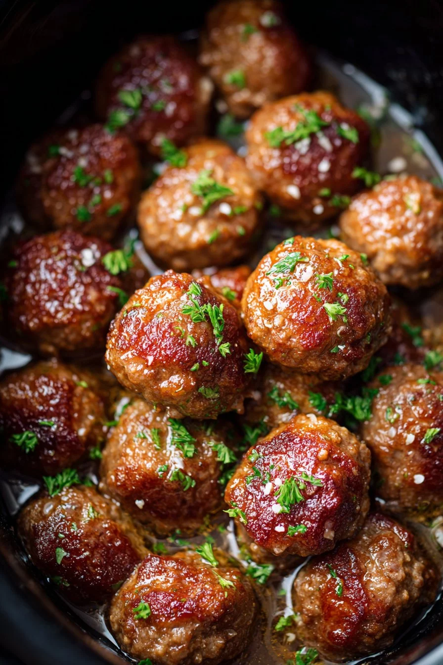 Crockpot French Onion Meatballs