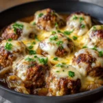 Crockpot French Onion Meatballs