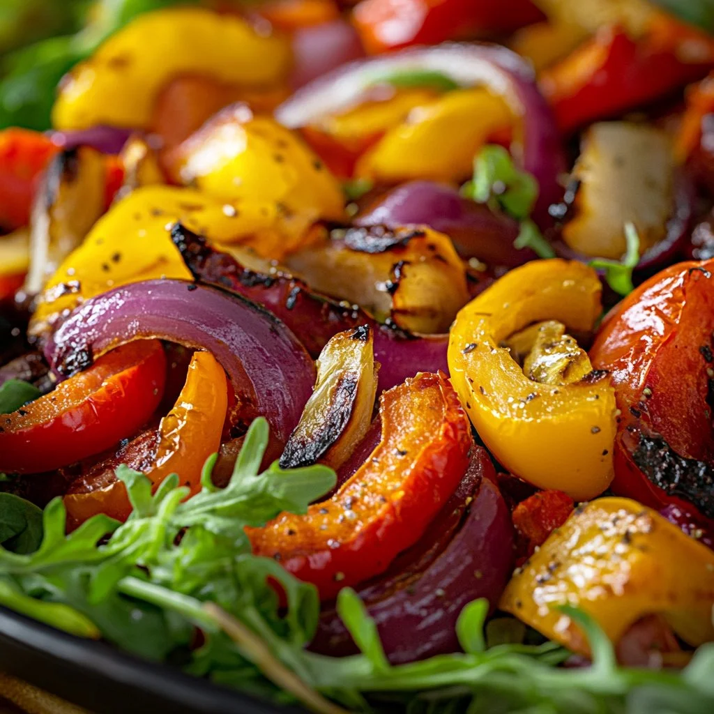 Colorful Delightful Roasted Vegetable Salad with assorted veggies