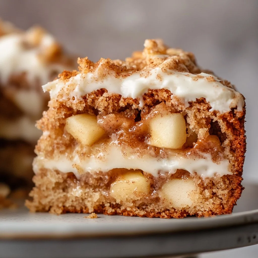 Deliciously moist and spiced easy cinnamon apple cake with fresh apples