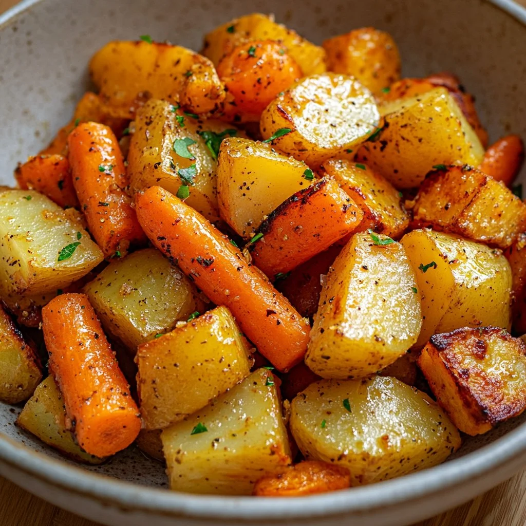 Easy Roasted Potatoes and Carrots