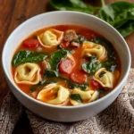 Easy Sausage Spinach Tortellini Soup
