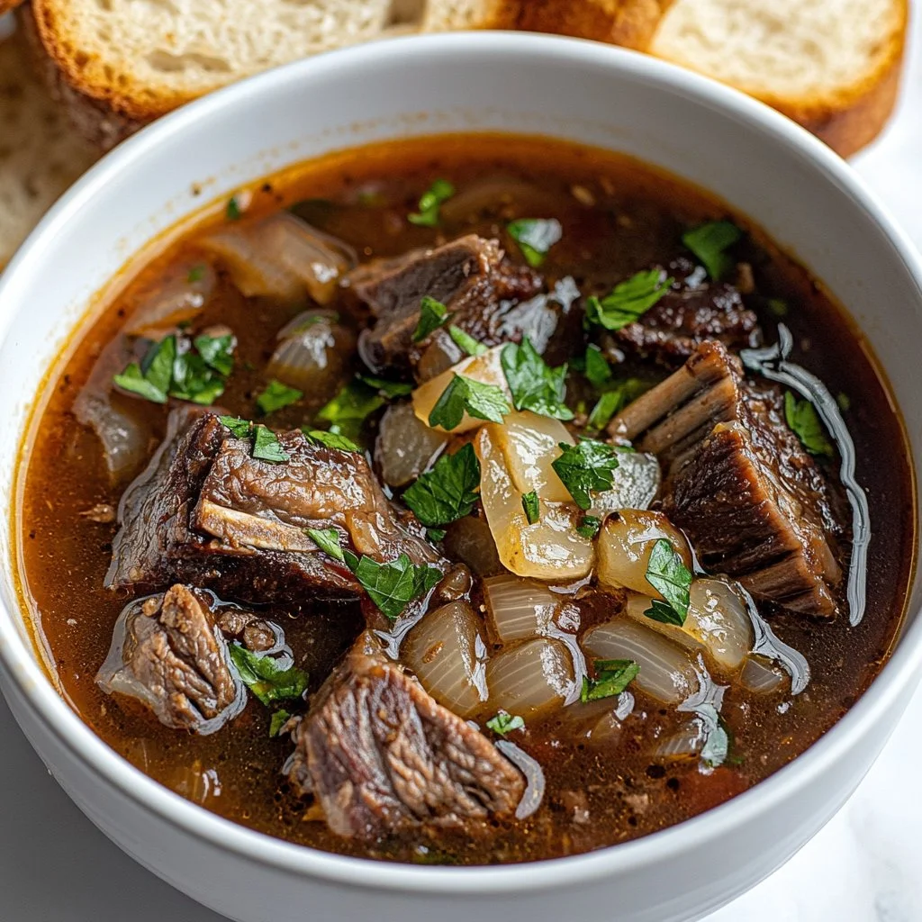 French Onion Beef Short Rib Soup