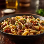 High Protein Creamy Beef Pasta