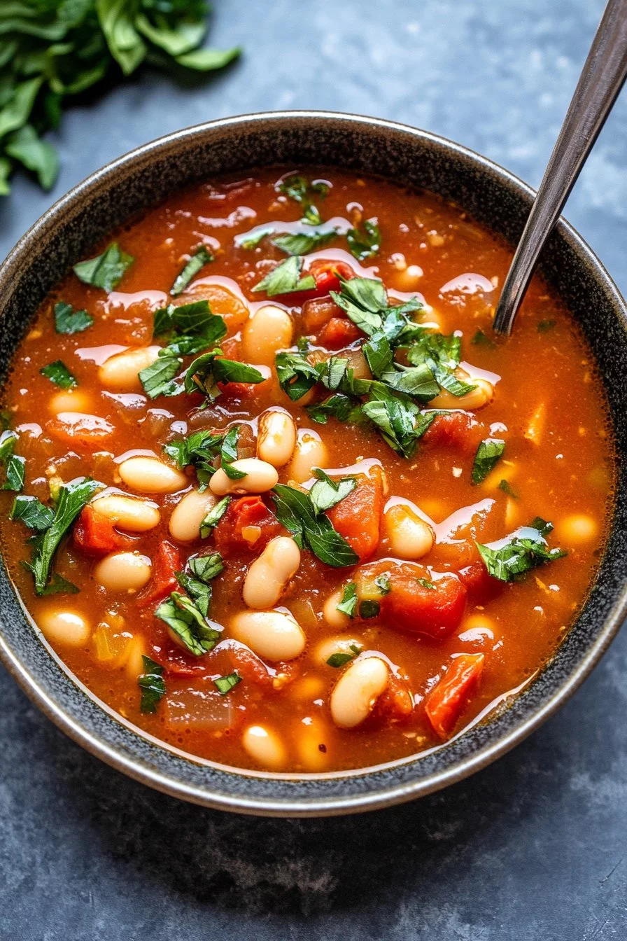 Creamy Vegan Tomato White Bean Stew