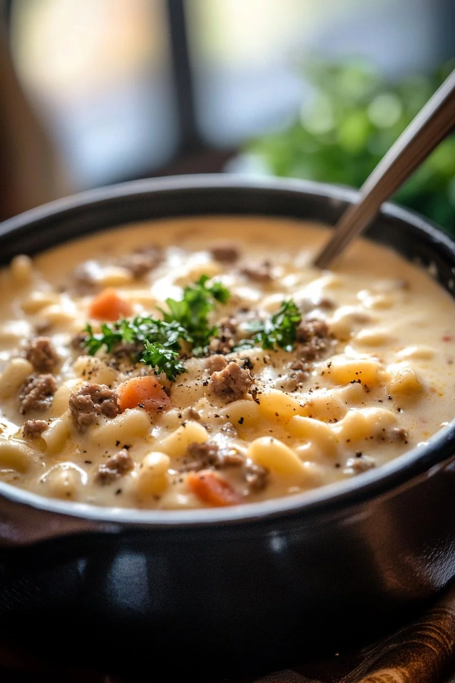 Cheeseburger Macaroni Soup: Creamy Comfort in Every Bowl