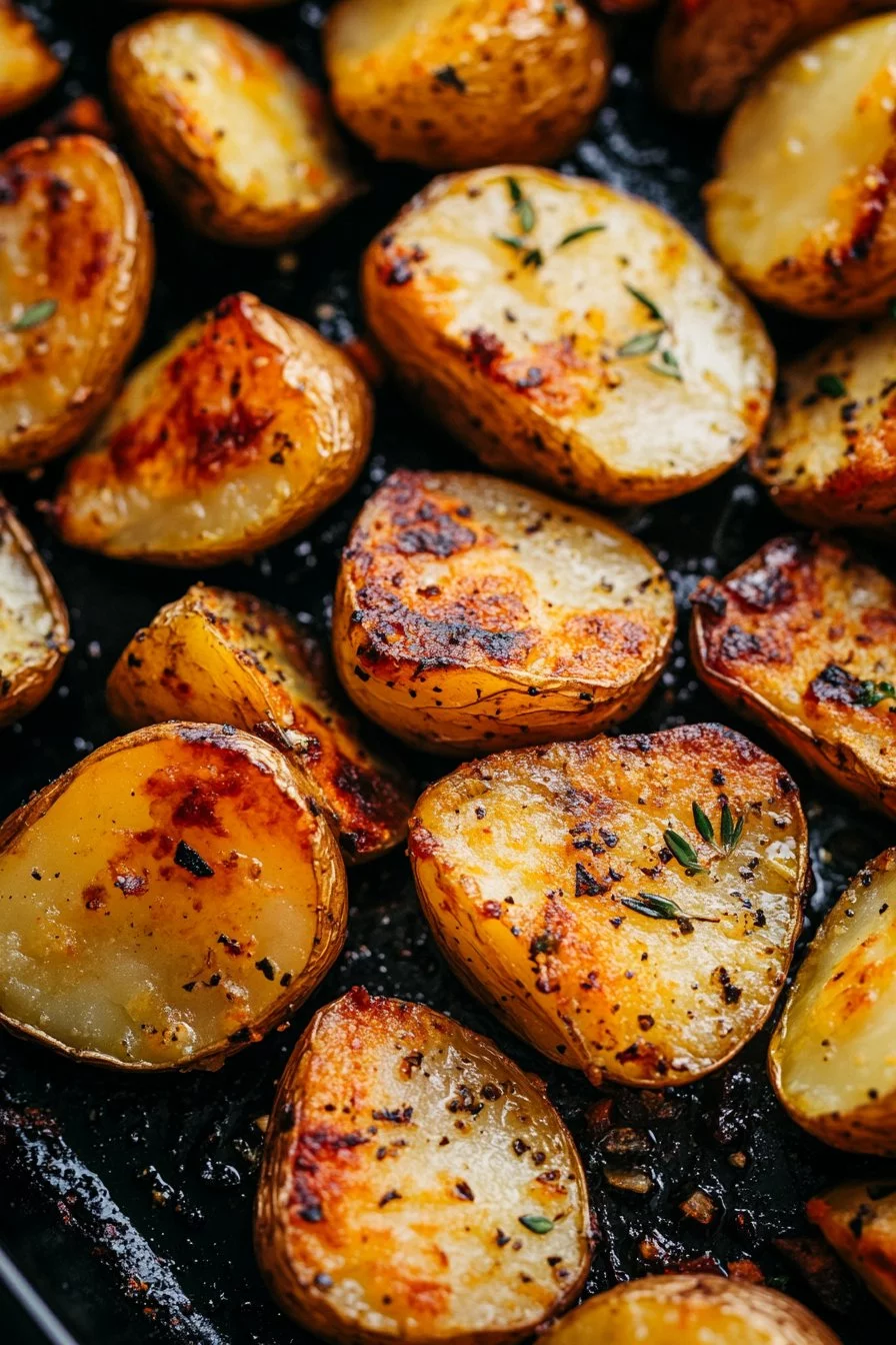 How to Make the Perfect Crispy Scored Potatoes | Diamond Cut Roasted Potato Halves