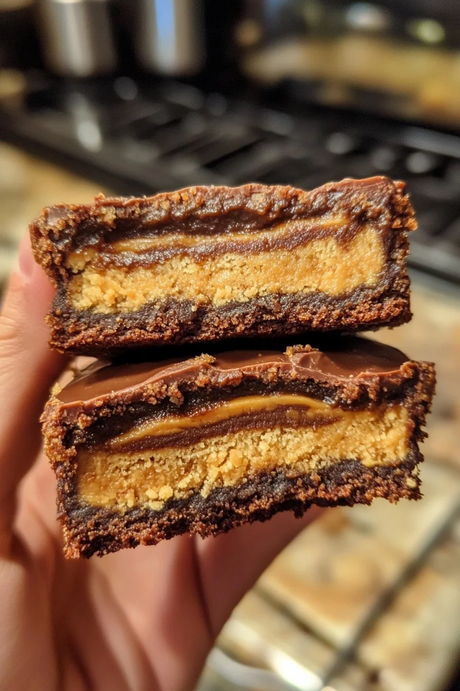 Peanut Butter Cup Stuffed Brownie Cookies