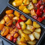Oven-Roasted Potatoes and Bell Peppers