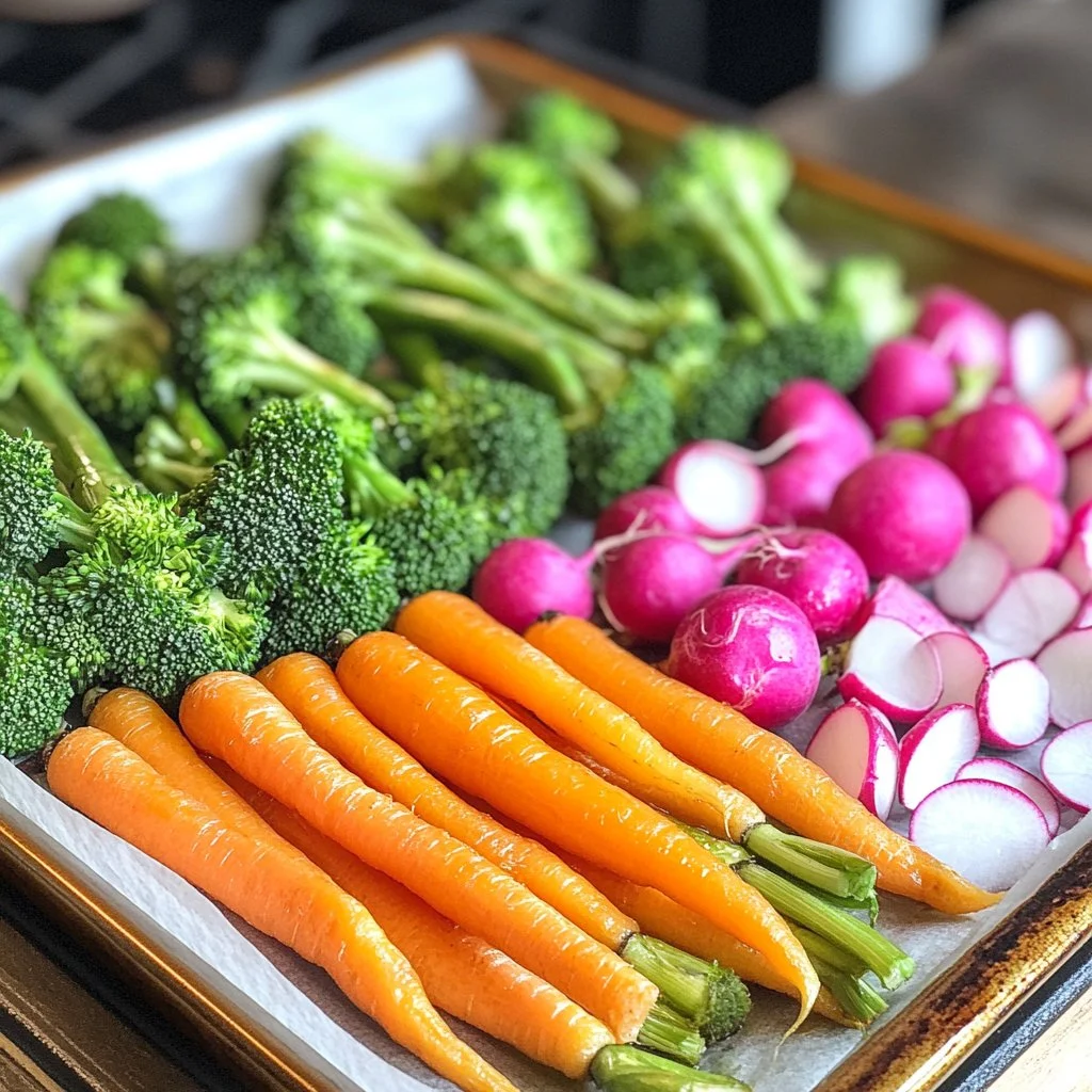 Bowl of oven roasted vegetables drizzled with balsamic vinegar