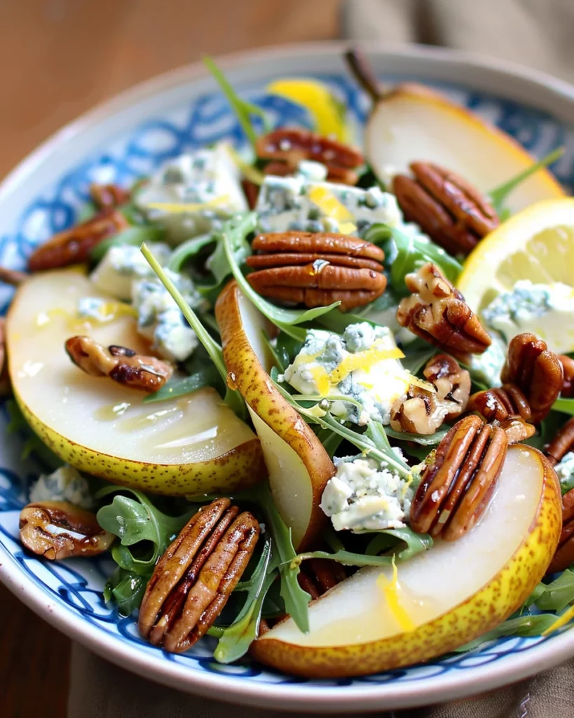 Pear and Arugula Salad with Gorgonzola Candied Pecans: Elevate Your Taste Buds