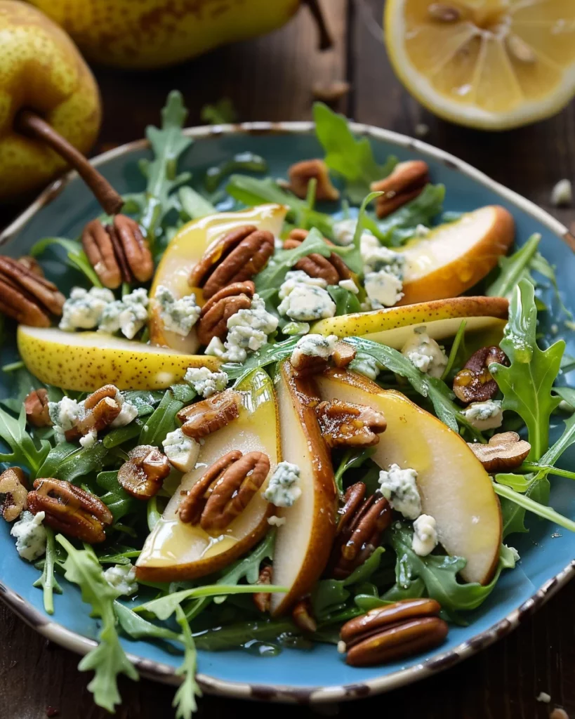 Pear and Arugula Salad with Gorgonzola Candied Pecans: Elevate Your Taste Buds