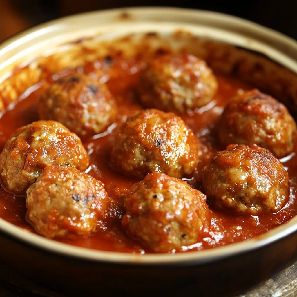 Delicious quick and easy baked meatballs fresh out of the oven