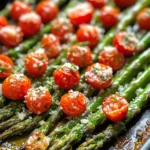 Roasted Asparagus with Parmesan and Cherry Tomatoes
