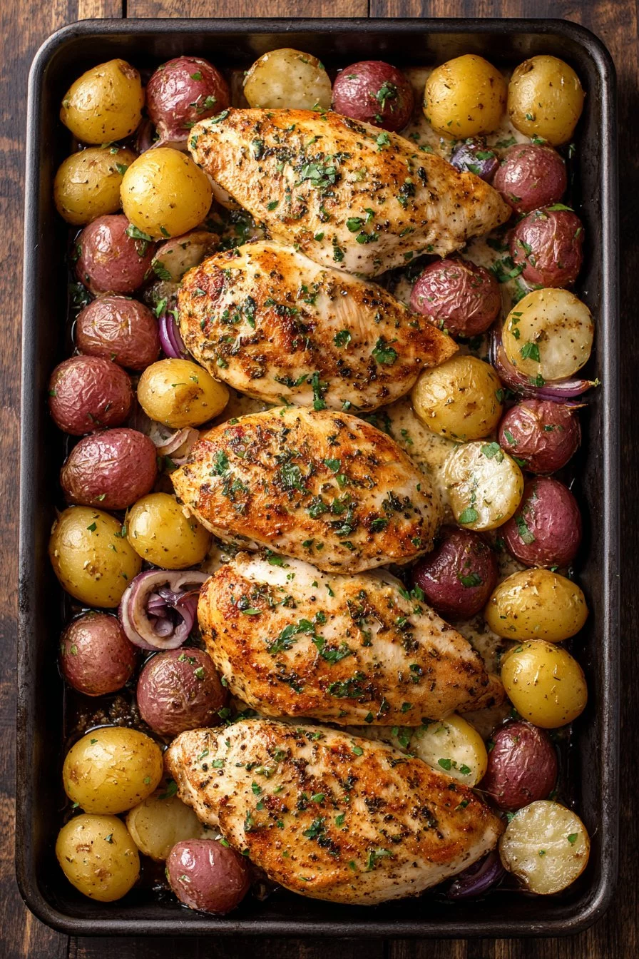Garlic Parmesan Chicken and Potatoes (One-Pan Dinner)