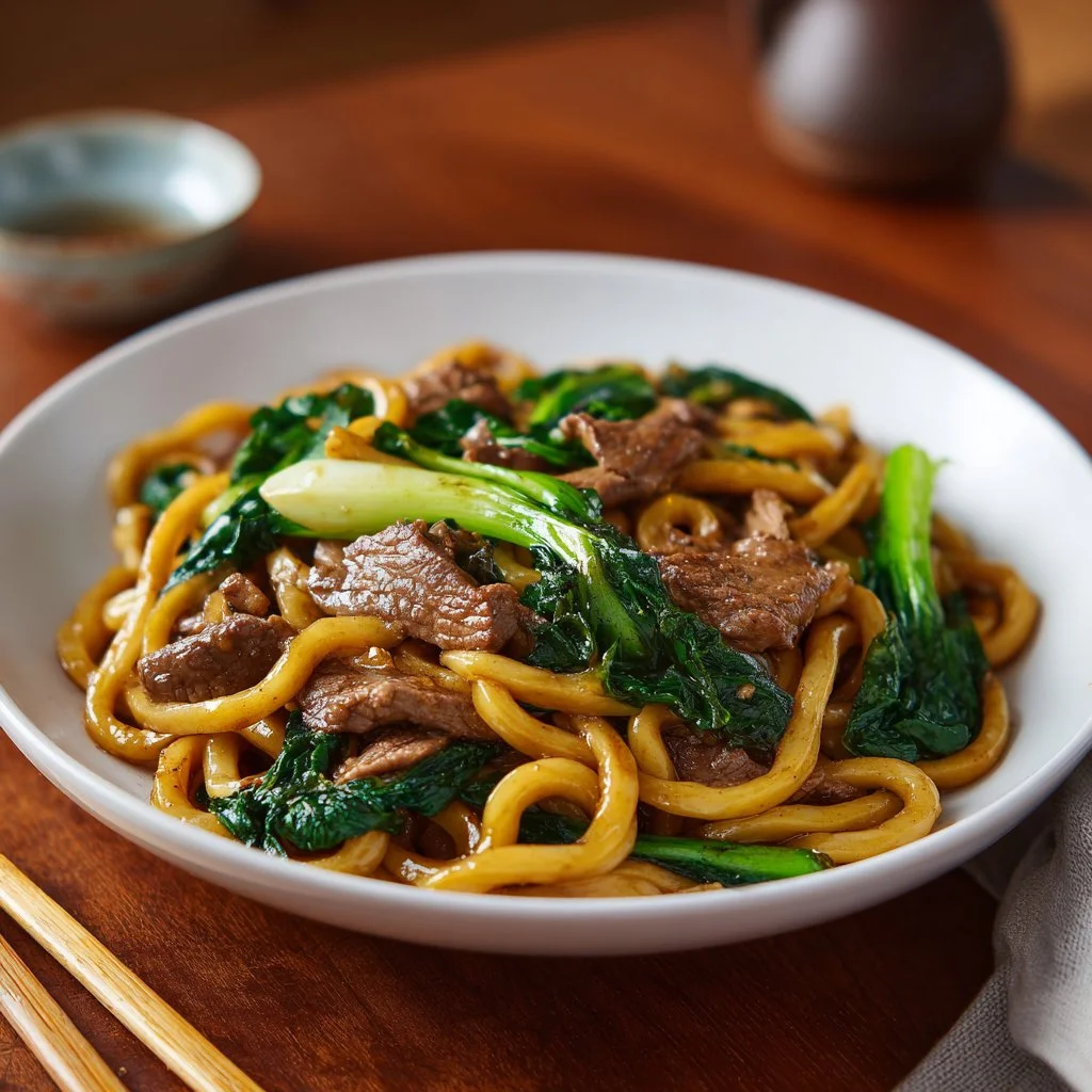 Simple Black Pepper Beef Udon