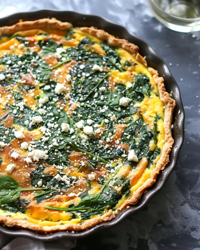 Spinach and Feta Crustless Quiche: Irresistibly Cheesy Delight