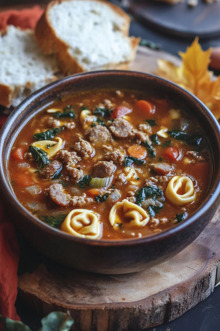 Autumn Tortellini Soup with Sausage