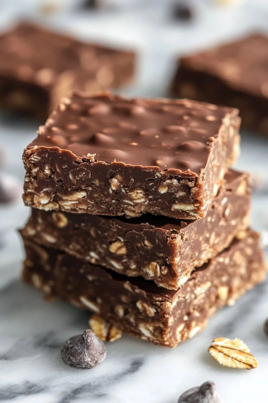 No Bake Chocolate Oatmeal Bars