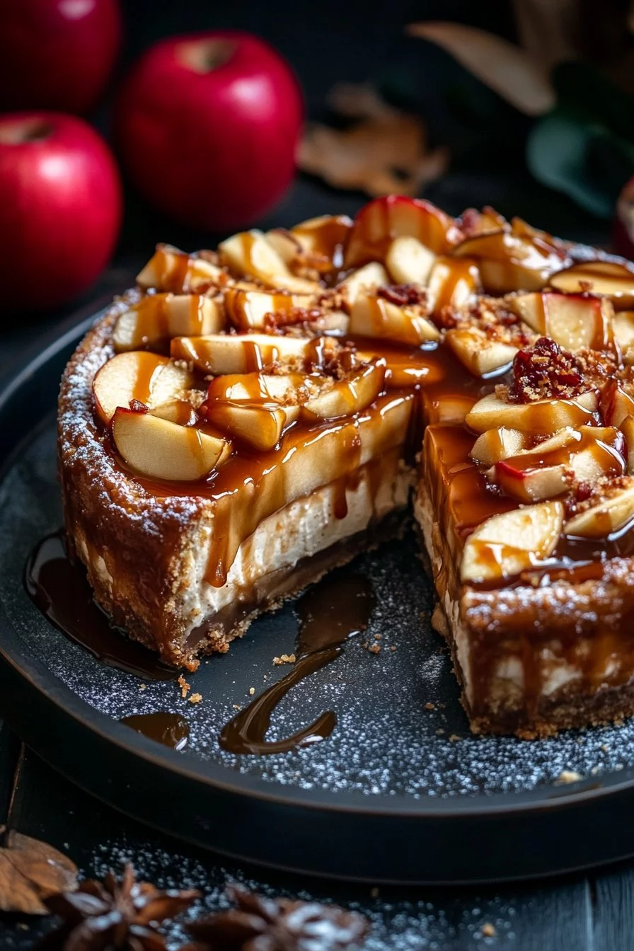 Salted Caramel Apple Pie Cheesecake