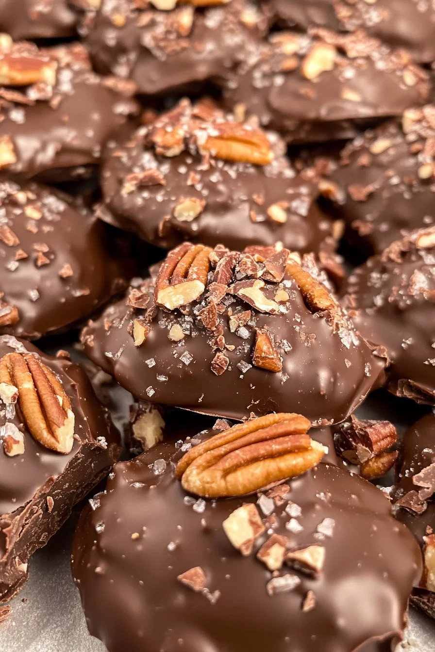 Chocolate Pecan Turtle Clusters