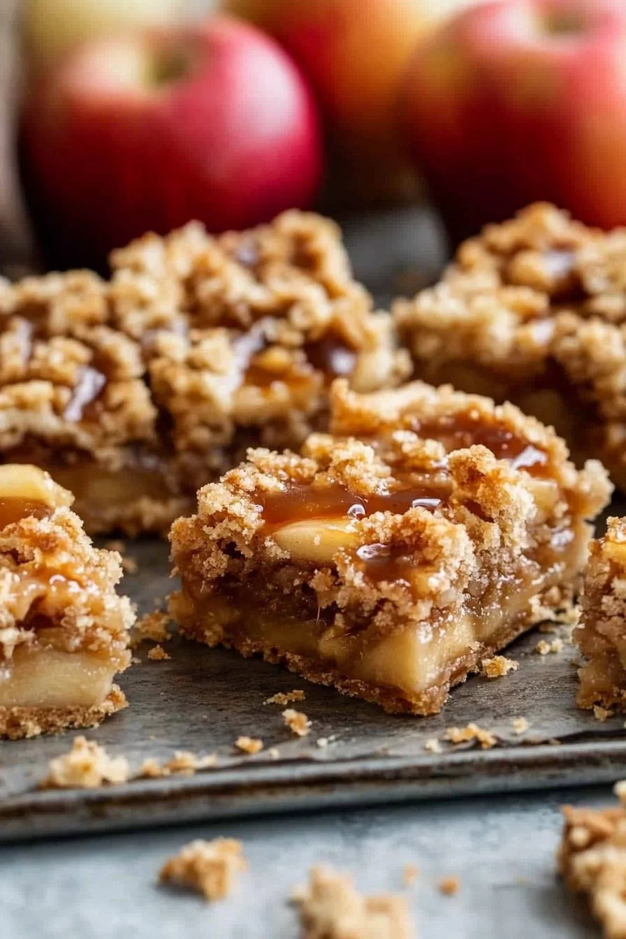 Salted Caramel Apple Crumble Bars