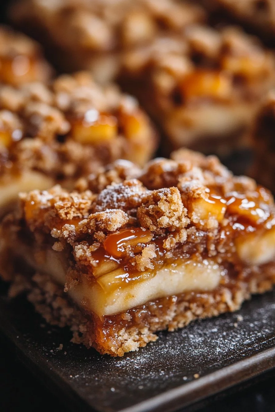 Salted Caramel Apple Crumble Bars