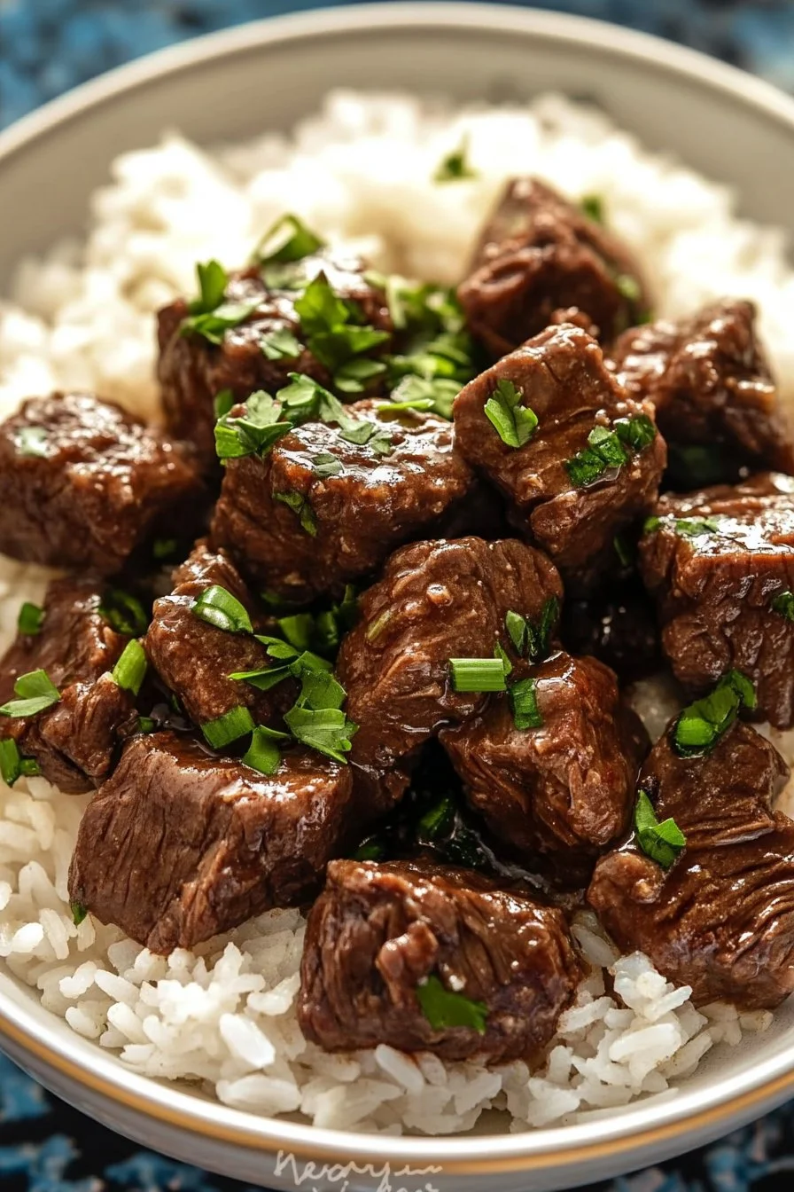 Beef Tips and Rice