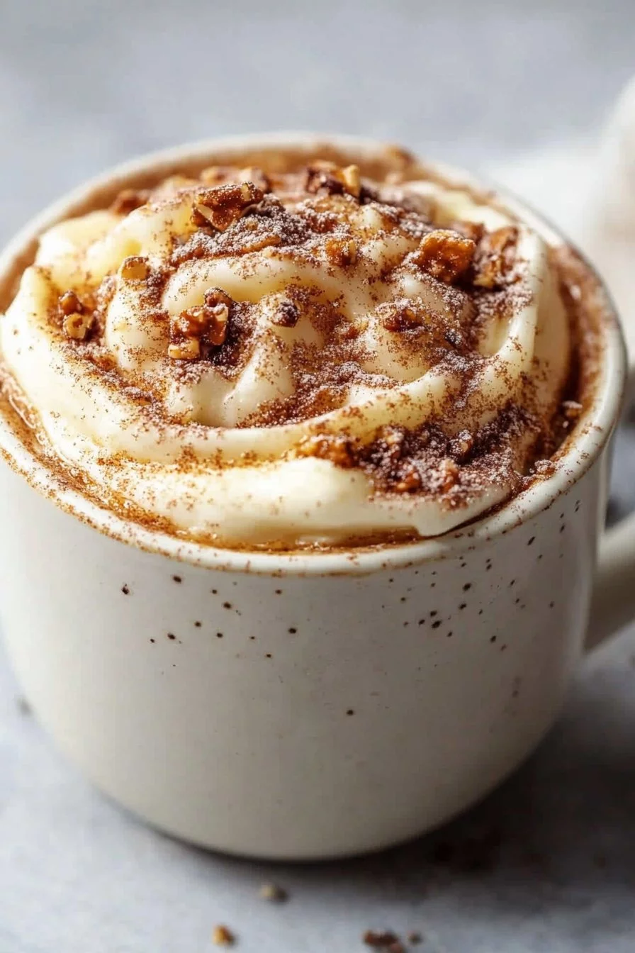 3-Minute Keto Cinnamon Roll Mug Cake