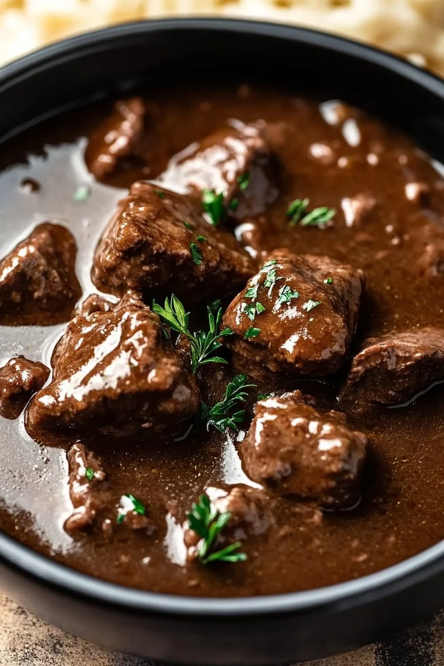 Crock Pot Beef Tips and Gravy