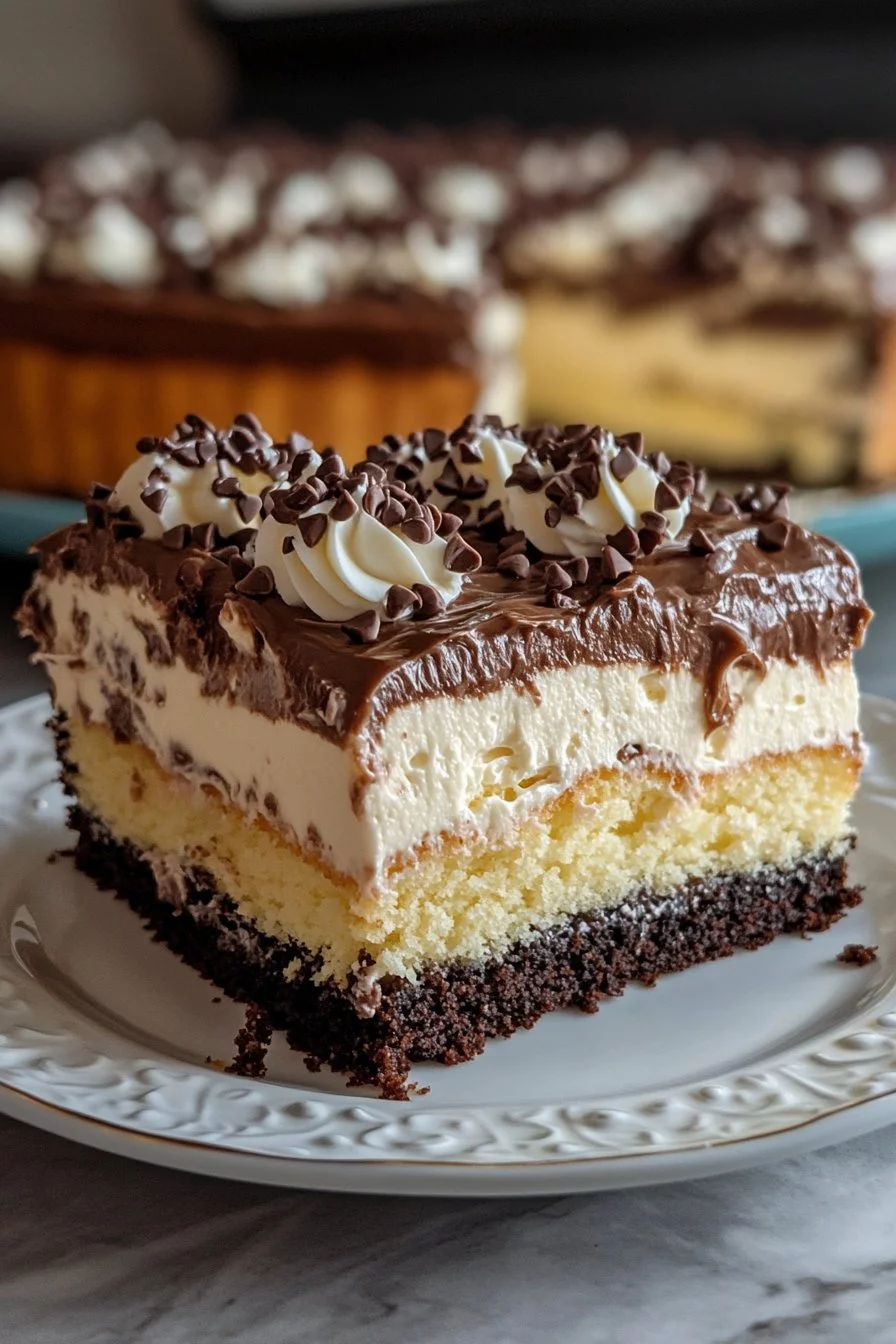 Boston Cream Pie Poke Cake