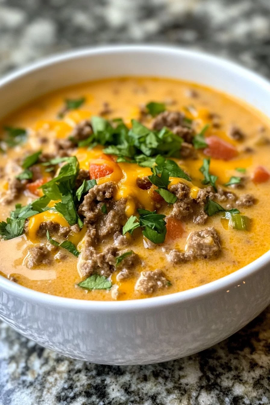 Crockpot Cheeseburger Soup