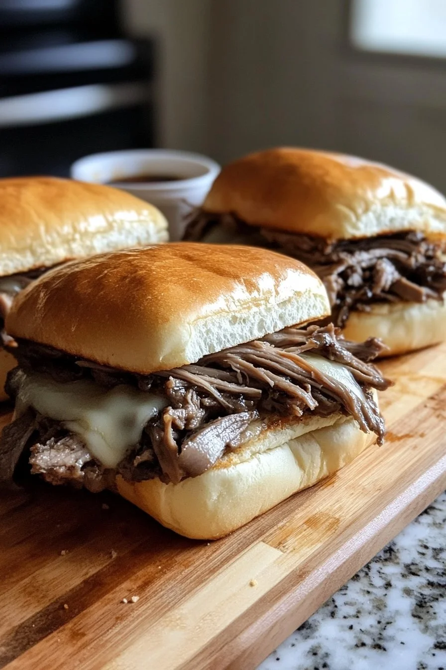 Crockpot French Dip Sandwiches