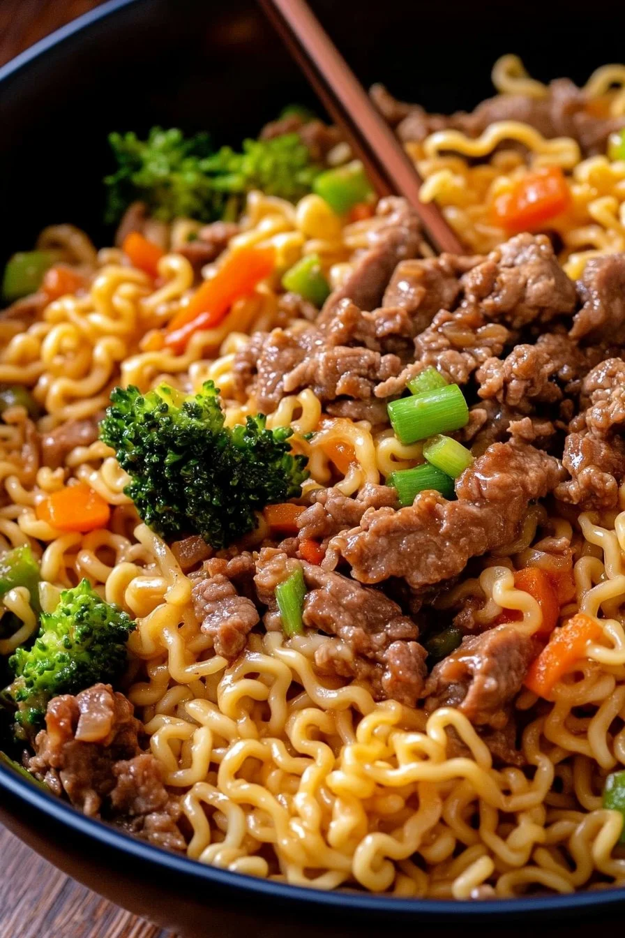 Beef Ramen Noodles Stir Fry