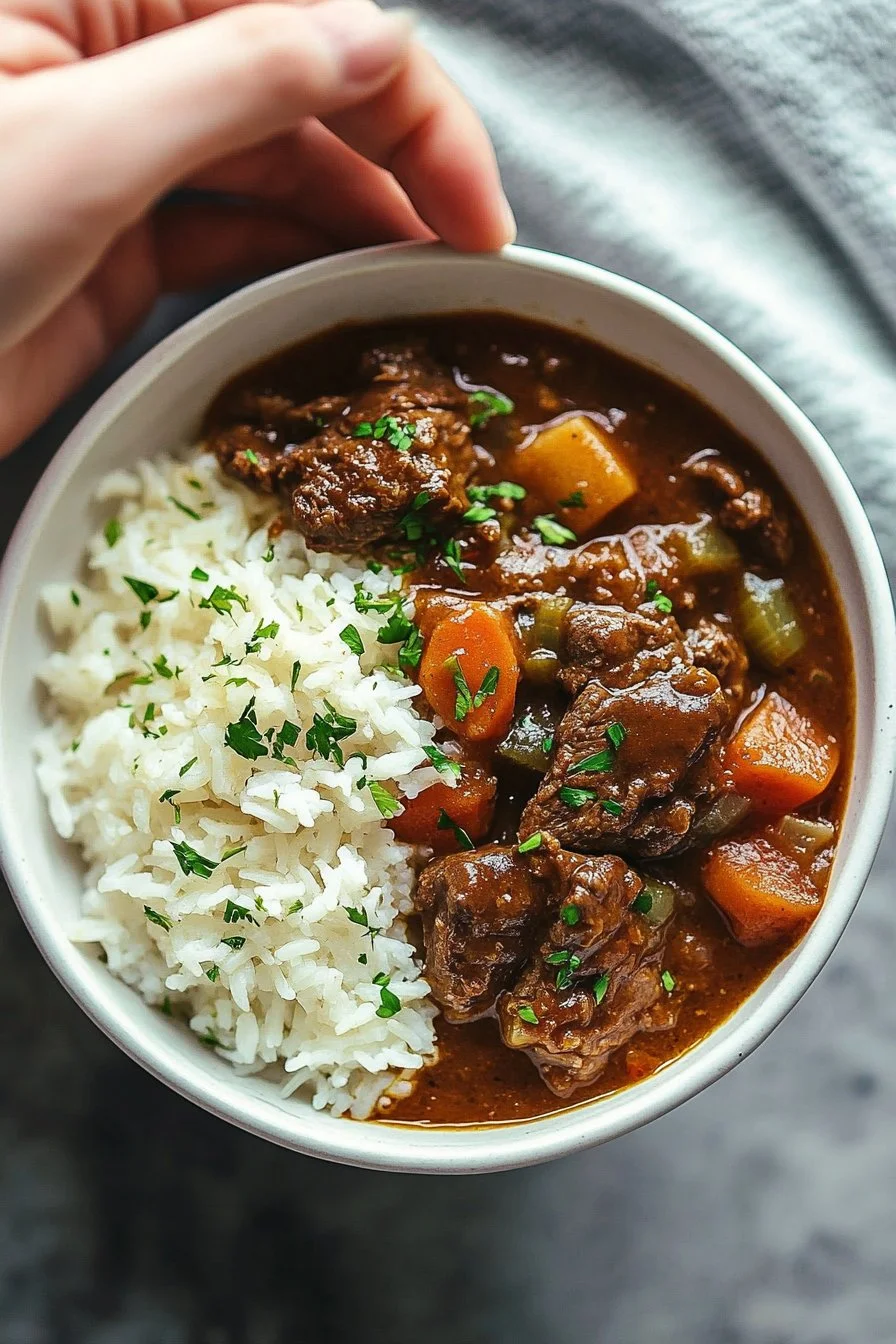 Best Beef Stew and Rice