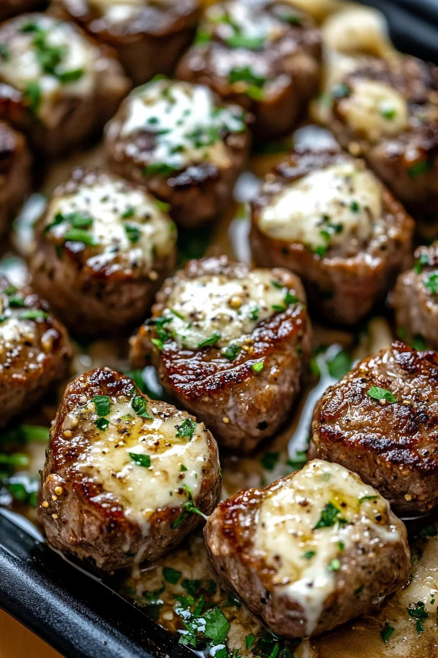 Garlic Butter Steak Bites with a Rich Parmesan Cream Sauce