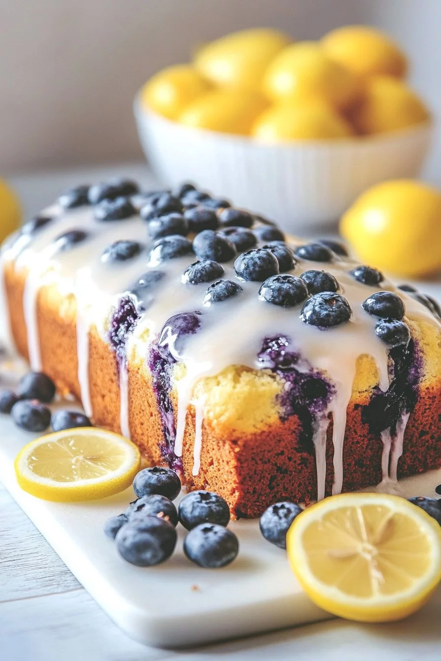 Easy Lemon Blueberry Bread with Lemon Glaze