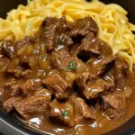 Crockpot Beef Tips & Noodles