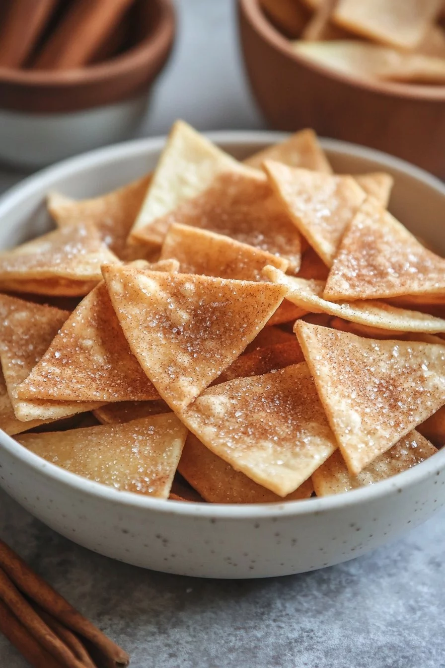 Apple Pie Dip with Cinnamon Sugar Tortilla Chips