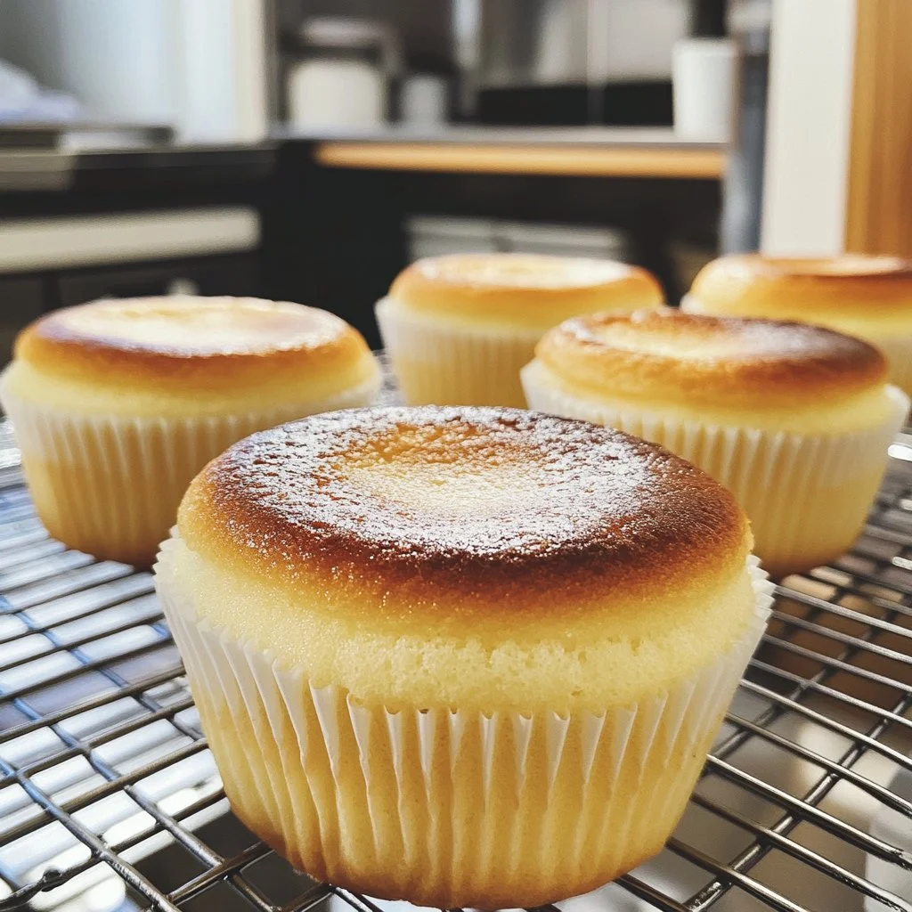 Fluffy Japanese Cotton Cheesecake Cupcakes