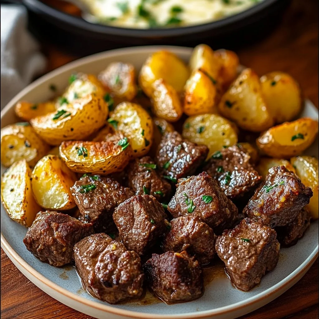 High Protein Slow Cooker Garlic Butter Beef Bites