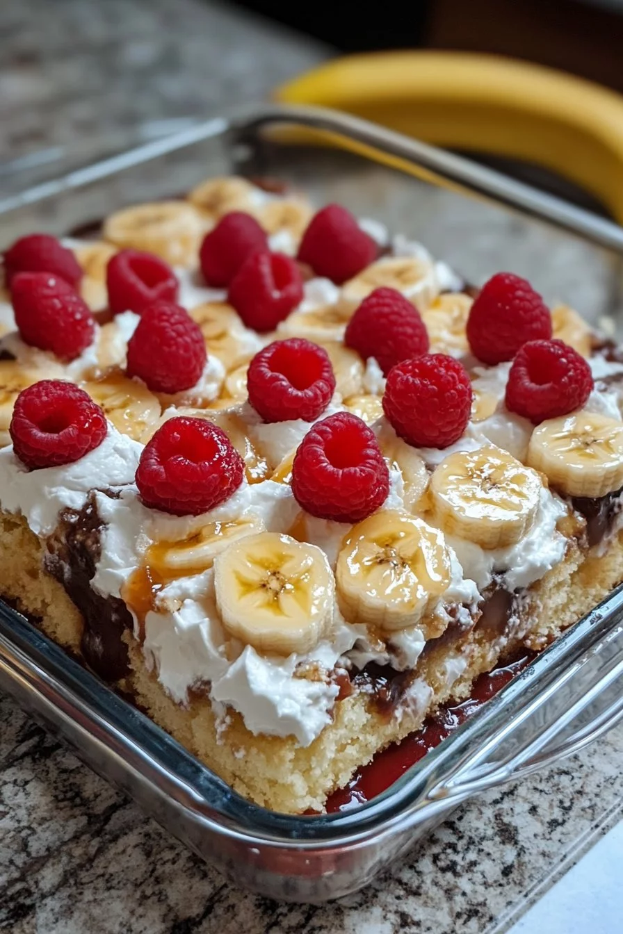 Easy Banana Split Dump Cake